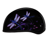 DOT Approved Daytona Motorcycle Half Face Helmet - Skull Cap Graphics for Men & Women, Scooters, ATVs, UTVs & Choppers - W/ Dragonfly
