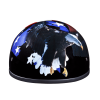 DOT Approved Daytona Motorcycle Half Face Helmet - Skull Cap Graphics for Men & Women, Scooters, ATVs, UTVs & Choppers - W/ Freedom