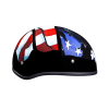 DOT Approved Daytona Motorcycle Half Face Helmet - Skull Cap Graphics for Men & Women, Scooters, ATVs, UTVs & Choppers - W/ Freedom
