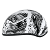 DOT Approved Daytona Motorcycle Half Face Helmet - Skull Cap Graphics for Men & Women, Scooters, ATVs, UTVs & Choppers - W/ Live Fast