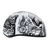 DOT Approved Daytona Motorcycle Half Face Helmet - Skull Cap Graphics for Men & Women, Scooters, ATVs, UTVs & Choppers - W/ Live Fast