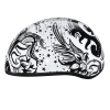 DOT Approved Daytona Motorcycle Half Face Helmet - Skull Cap Graphics for Men & Women, Scooters, ATVs, UTVs & Choppers - W/ Lovesee
