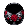 DOT Approved Daytona Motorcycle Half Face Helmet - Skull Cap Graphics for Men & Women, Scooters, ATVs, UTVs & Choppers - W/ Rose