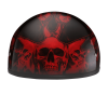 DOT Approved Daytona Motorcycle Half Face Helmet - Skull Cap Graphics for Men & Women, Scooters, ATVs, UTVs & Choppers - W/ Skull Flames Red
