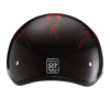 DOT Approved Daytona Motorcycle Half Face Helmet - Skull Cap Graphics for Men & Women, Scooters, ATVs, UTVs & Choppers - W/ Skull Flames Red