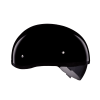 D.O.T. Daytona Skull Cap W/ Inner Shield- Hi-Gloss Black