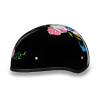 DOT Approved Daytona Motorcycle Half Face Helmet - Skull Cap Graphics for Men & Women, Scooters, ATVs, UTVs & Choppers - W/ Diamond Skull
