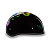 DOT Approved Daytona Motorcycle Half Face Helmet - Skull Cap Graphics for Men & Women, Scooters, ATVs, UTVs & Choppers - W/ Diamond Skull