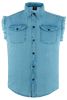 DM6002 Men's Blue Lightweight Sleeveless Denim Shirt