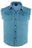 DM6002 Men's Blue Lightweight Sleeveless Denim Shirt
