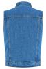 DM979BU Snap/Zipper Front Denim Vest- Blue