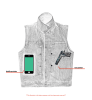 DM979BU Snap/Zipper Front Denim Vest- Blue