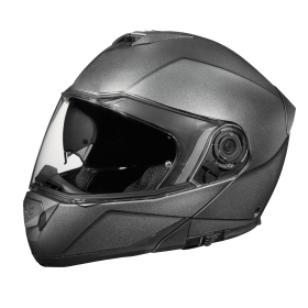 Daytona Glide Modular Motorcycle Helmet - DOT Approved, Bluetooth Ready, Dual Visor, Men/Women/Youth - Gun Metal Grey Metallic (size: XS)