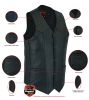 DS162TALL Men's Tall Classic Biker Leather Vest