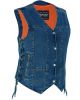 DM948 Women's 6 Pocket Denim Utility Vest - Blue