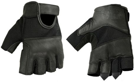 DS17 Leather/ Mesh Fingerless Glove (size: S)