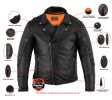 DS794 Men&#039;s Modern Longer Beltless Biker Jacket