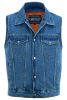 DM970BU Snap Front Denim Vest- Blue
