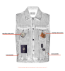 DM970BU Snap Front Denim Vest- Blue