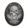 DOT Approved Daytona Motorcycle Half Face Helmet - Skull Cap Graphics for Men & Women, Scooters, ATVs, UTVs & Choppers - W/  Pistons Skull