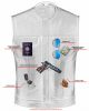 DS155 Men's Leather Vest with Red Stitching and USA Inside Flag Linin
